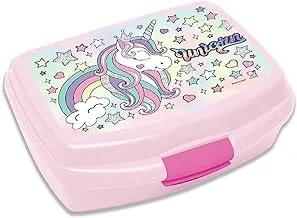 Generic Unicorn Kids Plastic Lunch Box, Pink