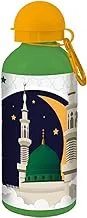 Generic Kids Madinah Printed Design Aluminum Water Bottle with a Hook, 600 ml Capacity