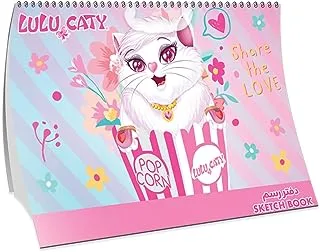 Lulu Caty Spiral Sketchbook with Carton Cover, 350 mm x 252 mm Size, Pink