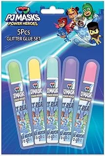 Pjmask Glitter Glue Tubes 5-Pieces, 10 g