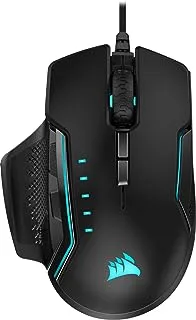 Corsair Glaive Pro Rgb Optical Gaming Mouse (18,000 Dpi Optical Sensor, Interchangeable Grips, 3-Zone Rgb Multi-Colour Backlighting, 7 Programmable Buttons) - Black