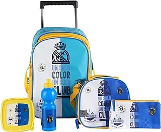 Real Madrid 6-in-1 Back to School Essentials Trolley Set for Kids, 16-Inch Size