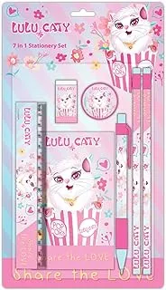 Lulu Caty 143574 7 in 1 Stationery Set for Kids, Pink