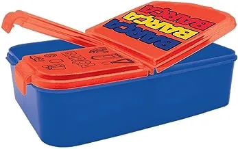 صندوق غداء بلاستيكي للأطفال مكون من 3 أقسام من برشلونة 143992، أزرق/أحمر