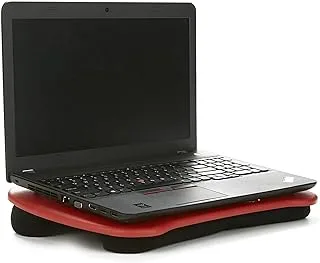 Mind Reader Portable Desk with Handle, Monitor, Laptop Lap Holder, Built-in Cushion for Comfort, 12.75 D x 17 W x 3 H, Red