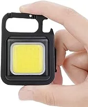 ECVV Mini Keychain LED Flashlight 800 Lumens 3 Modes Flashlight COB Bright Work Light for Camping Fishing Rechargeable Pocket Light with Bottle Opener