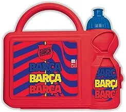 Barcelona Kids Plastic Lunch Box and Water Bottle, Red