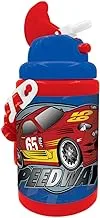 Generic Plastic Sport Car Printed Design Water Bottle for Kids, 450 ml Capacity