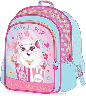 Lulu Caty School Backpack with Pencil Case for Girls, 16-Inch Size, Blue