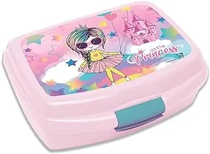 Little Princess Plastic Lunch Box for Kids, Pink/Green