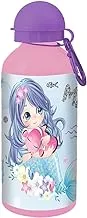 Generic Mermaid Kids Aluminum Water Bottle with a Hook, 600 ml Capacity