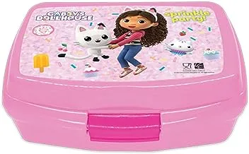 GBDH Gabby's Doll House Kids Plastic Lunch Box, Pink 143906