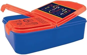 Barcelona 143993 Kids 3 Compartments Plastic Lunch Box, Blue/Red