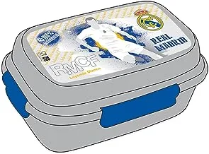 Realmadrid Kids Plastic Lunch Box with 3 Layers, Gray