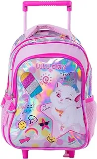 Lulu Caty School Trolley Bag for Girls, 13-Inch Size, Pink
