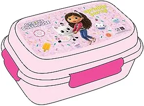Gabby's Doll House Kids Plastic Lunch Box with 3 Layers, Pink