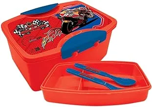 Generic Bake Master Plastic Lunch Box with Fork and Spoon, Red