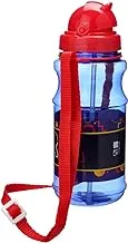 Barcelona Kids Transparent Water Bottle with Straw and Strap, 500 ml Capacity