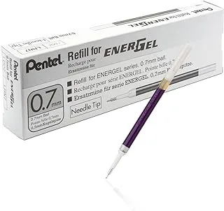 حبر إعادة تعبئة Pentel لـ EnerGel 0.7 مم قلم جل سائل بطرف إبرة ، عبوة من 12 ، حبر بنفسجي (LRN7-V-12)