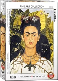 EuroGraphics Self Portrait with Thorn Necklace and Hummingbird by Frida Kahlo (1000 Piece) Puzzle, Model:6000-0802