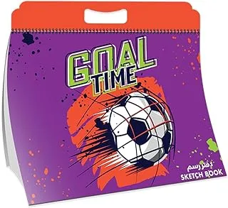Generic Polypropylene Cover 15 Small Sheets Football Theme Spiral Sketchbook, 252 x 185 mm
