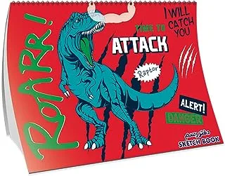 Generic 15 Small Sheets Carton Cover Dinosaur Spiral Sketchbook, 297 mm x 210 mm Size