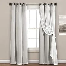 Lush Decor Sheer Grommet Curtains With Insulated Blackout Lining, Window Curtain Panels, Pair, 38