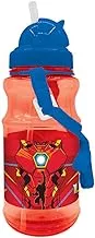 Generic Transparent Water Bottle for Kids, Orange/Blue, 540 ml - 144437