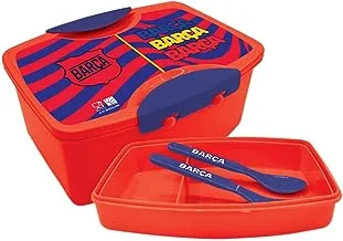 Barcelona Plastic Lunch Box with Fork and Spoon