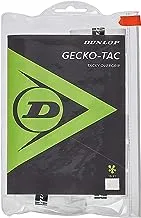 Dunlop Sports Gecko-Tac Tennis/Squash OVERGRIP (3 عبوات، 12 عبوة، 30 عبوة لفة، 60 عبوة حوض) - قبضة علوية عالية الجودة، توفر قبضة استثنائية وقبضة مع بنية ماصة للرطوبة
