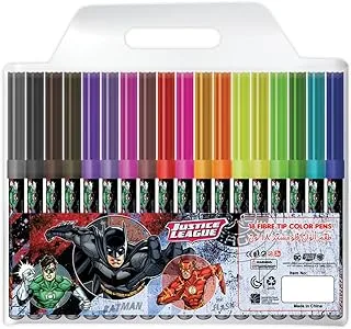 Justice League 145504 Fibre Tip Color Markers 18-Piece Set