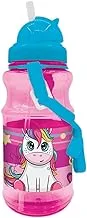 Generic Transparent Cute Unicorn Printed Design Water Bottle for Kids, 500 ml Capacity, Pink