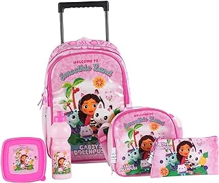 Gabby's Doll House Back to School Essentials 6-In-1 Trolley Set, 16-Inch Size, Pink