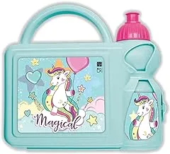 Generic Unicorn Kids Plastic Lunch Box and Water Bottle