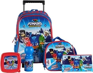 PJ Mask 6-in-1 Back to School Essentials Trolley Set for Kids, 16-Inch Size, Blue