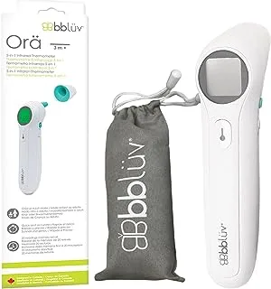 bblüv - Orä - Non-Contact Digital Infrared Thermometer, Ear Thermometer - 5 in 1 in LED Display, for Babies, Children, and Adults Tracking Fever Indicator – Fast 1 Second Temperature