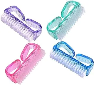 ECVV Handle Grip Nail Brush Fingernail Scrub Cleaning Brushes Fingernail Scrub Cleaning Brushes for Toes and Nails Cleaner Pedicure Brushes for Toes and Nails | 4 Pack |
