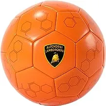 Lamborghini Soccer Ball with Geometric Inscriptions Machine-Stitched Construction, PVC Material, Perfect for Teenager and Adults Orange Size 5 145452