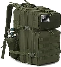 حقائب ظهر تكتيكية عسكرية من QT & QY للرجال حقيبة ظهر مولي Daypack 35L/45L كبيرة لمدة 3 أيام حقيبة ظهر للتنزه مع حامل زجاجة