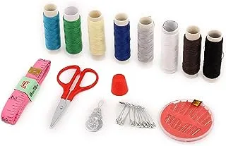 Lawazim Mult Pack Sewing Kit with Bag | Sewing Supplies for Home Travel and Emergency, Kids Machine, Contains Spools of Thread of 100m, Mending and Sewing Needles, Scissors, Thimble, Tape Measure etc