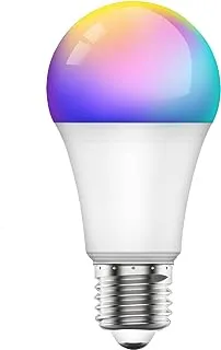 لمبة SKY-TOUCH الذكية LED E27 للتحكم عن بعد، ضوء قابل للتعديل يعمل مع Amazon Alexa/Echo Google Home/Assistant 220V/230V 10W 3000K 800Lm، متعدد الألوان