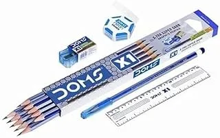 Doms X1 RT X1-TRA Super Dark Graphite Pencils with Crystal Sharpner 12-Pieces Set