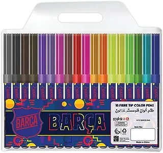 مجموعة أقلام تلوين بطرف ألياف برشلونة مكونة من 18 قطعة