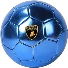 Lamborghini Matellic Soccer Ball Machine-Stitched Construction, PVC Material, Perfect for Teenager and Adults Blue Size 5 145451
