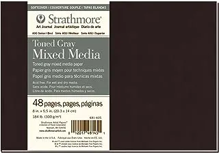 Strathmore 481-405 Softcover مجلة فنية للوسائط المختلطة، 8 بوصة × 5.5 بوصة، رمادي منغم