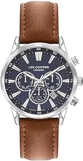Lee Cooper Men's Quartz Movement Watch, Multi Function Display and Leather Strap - LC07506.434, Brown