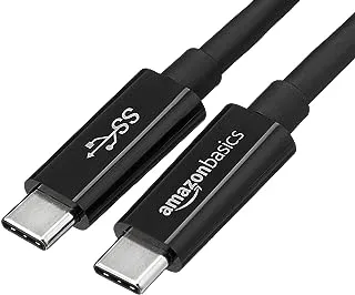 Amazon Basics USB Type-C to USB Type-C 3.1 Gen1 Fast Charger, 10Gbps High-Speed, USB-IF Certified, for Apple iPhone 15, iPad, Samsung Galaxy, Tablets, Laptop- 6 Feet (1.8 Meters)
