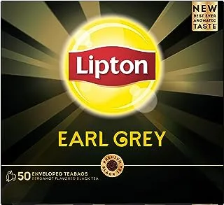 Lipton Black Tea Earl Grey, 50 Envelope Teabags