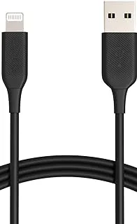 Amazon Basics ABS USB-A to Lightning Cable Cord, MFi Certified Charger for Apple iPhone 14, 13, 12, 11, X, Xs, Pro, Pro Max, Plus, iPad, 91.44 CM, Black