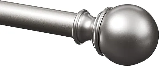 Amazon Basics 2.54 centimeters Curtain Rod with Round Finials, 1-Pack, 91.4 to 182.8 centimeters, Nickel